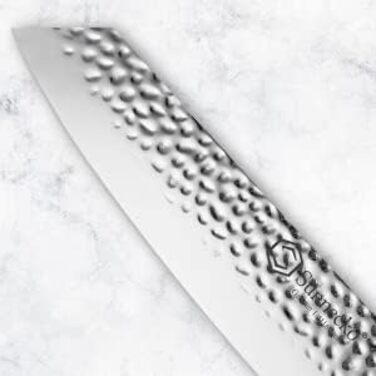 Кухарський ніж Sunnecko 20 см, Ніж Кіріцуке, Японський ніж, Гостре лезо з ударом молотка, Кухарський ніж Професійний ніж з німецьк