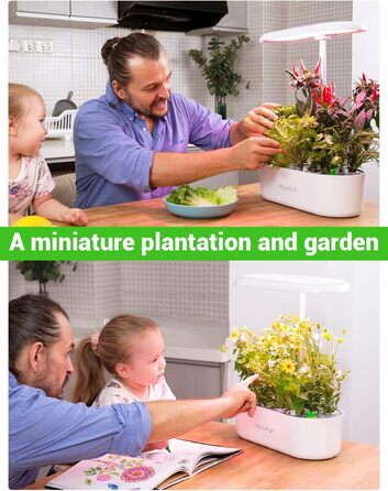 Гідропонна система вирощування GOLUMUP Розумний сад із автоматичним таймером, світлодіодною лампою для рослин 26 Вт і 12 стручками внутрішнього травяного саду, що регулюється по висоті до 50 см