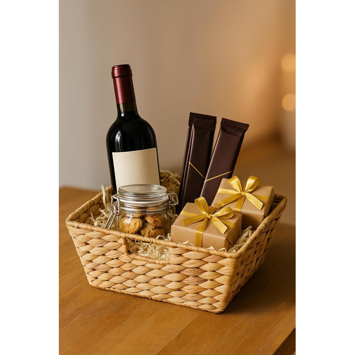 Набір порожніх подарункових кошиків для наповнення включаючи пакувальний папір, фольгу XL та червону стрічку подарунковий кошик на Великдень, хрестини, народження, Різдво та день народження