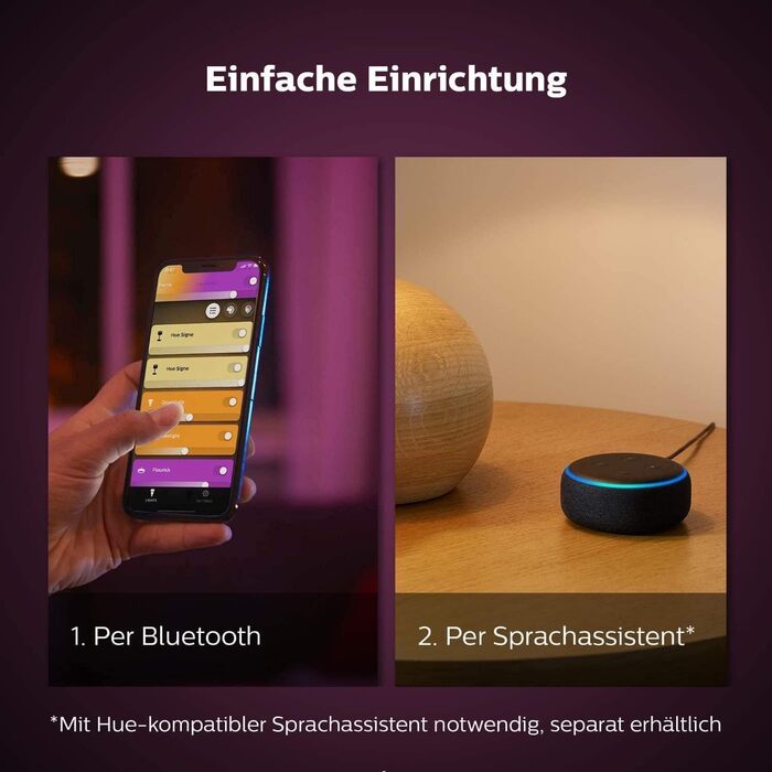 Декоративна настільна лампа Philips Hue Bloom, білий/чорний