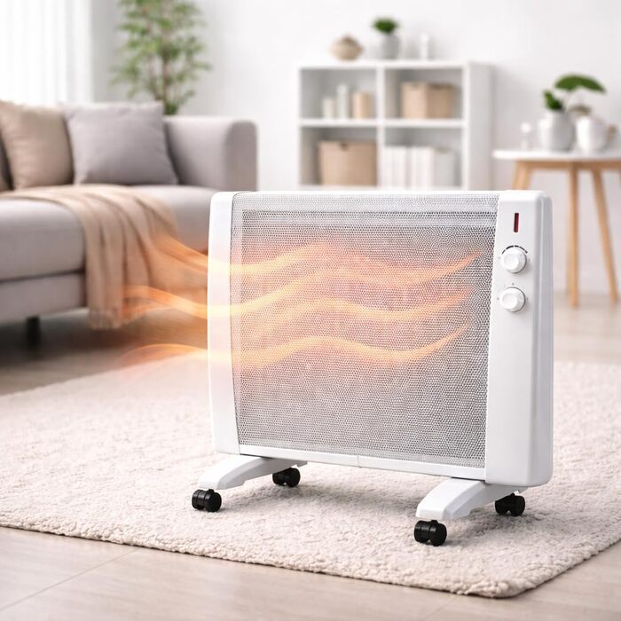 Інфрачервоний обігрівач Syntrox Germany 2400 Вт / Радіаційний обігрівач мобільний електричний обігрівач з термостатом та 4 режимами нагріву, тихий та безпиловий, окремостоячий пристрій з колесами та настінним кріпленням