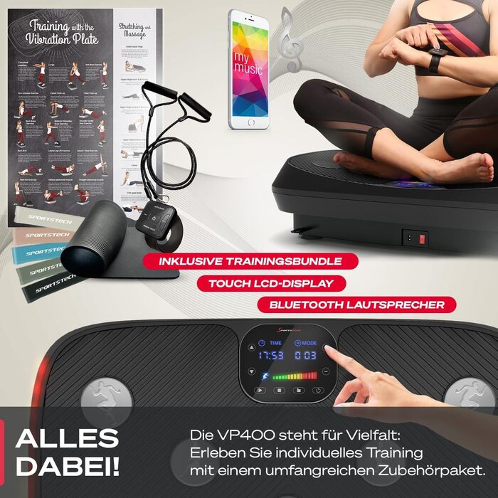 Віброплатформа Sportstech 4D (VP400 та sVibe)
