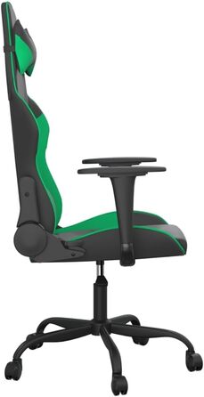 Ігрове крісло, чорно-зелена штучна шкіра, офісне крісло, ігрове крісло, обертове крісло, стілець для столу - 3143644