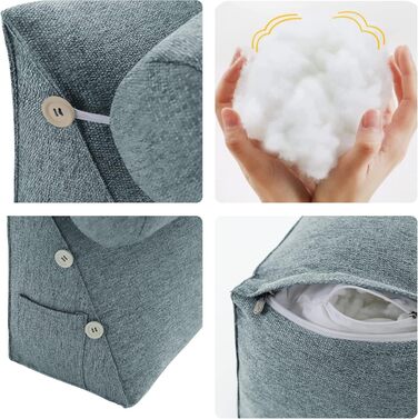 Подушка-книжка, поперекова подушка, клиноподібна подушка, подушка для узголів&39я, м&39яка подушка для ліжка, спинка, трикутна спинка, подушка для спинки дивана, велика подушка для ліжка, подушка для спинки, диван-ліжко, сірий поліестер, 60 см