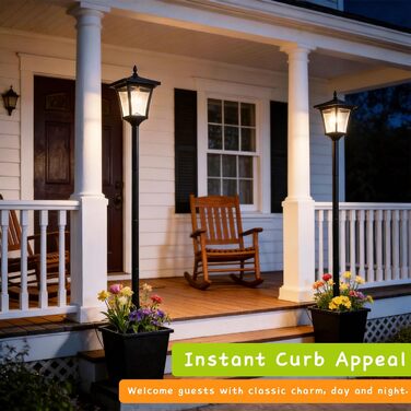 Сонячний ліхтар з кашпо, 150 см, світлодіодний, водонепроникний, чорний, сонячний ліхтарний стовп, стійкий до атмосферних впливів для зовнішнього використання