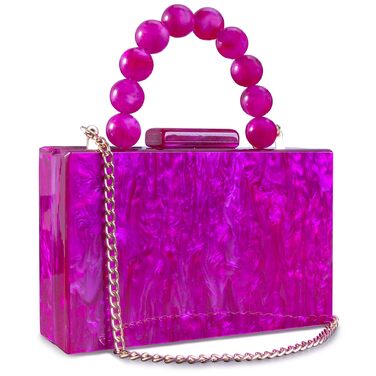 Клатч жіночий акриловий Леопард, вечірня сумочка з ланцюжком для особливих подій, фуксія