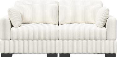 Місний диван, модульний вельветовий диван, м&39який диван, модульні дивани, вітальня, 2-місні дивани з подушками, низькі дивани, ліжка, крісла для відпочинку (бежевий, 2-місний) Бежевий 2-місний, 2-