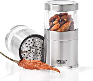 З оригінальним ріжучим блоком (без спецій), нержавіюча сталь/акрил, 206 Mini Chili and Spice Cutter VOYAGE