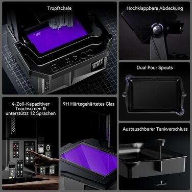 Принтер ELEGOO Saturn 4 Ultra MSLA, інтелектуальний полімерний принтер із швидким друком, моніторинг AI, дистанційне керування, ав