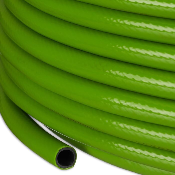 Шланг садовий Relaxdays 50 м, універсальний, 1/2 дюйма, для поливу грядок та газонів, пластик, світло-зелений