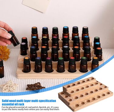 Дерев&39яна підставка для ефірних олій HOMURY з 30 отворами, коробка для зберігання ефірних олій, контейнер для зберігання ефірних олій, подарункова коробка для ароматичних олій, ефірних олій, лаку для нігтів