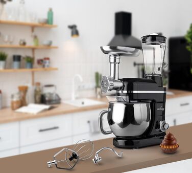 Універсальний кухонний комбайн Lehmann 3 в 1 комплект Планетарна мішалка Багатофункціональний кухонний комбайн з м'ясорубкою включаючи соковижималку 1,5 л і чашу з нержавіючої сталі 5 л