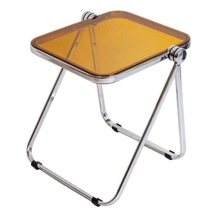 Акриловий бічний столик, складаний, прозорий, приліжковий столик, столик для відпочинку, журнальний столик для домашнього офісу, виставковий столик (розмір 436x44 см, колір помаранчевий) 436x44 см помаранчевий