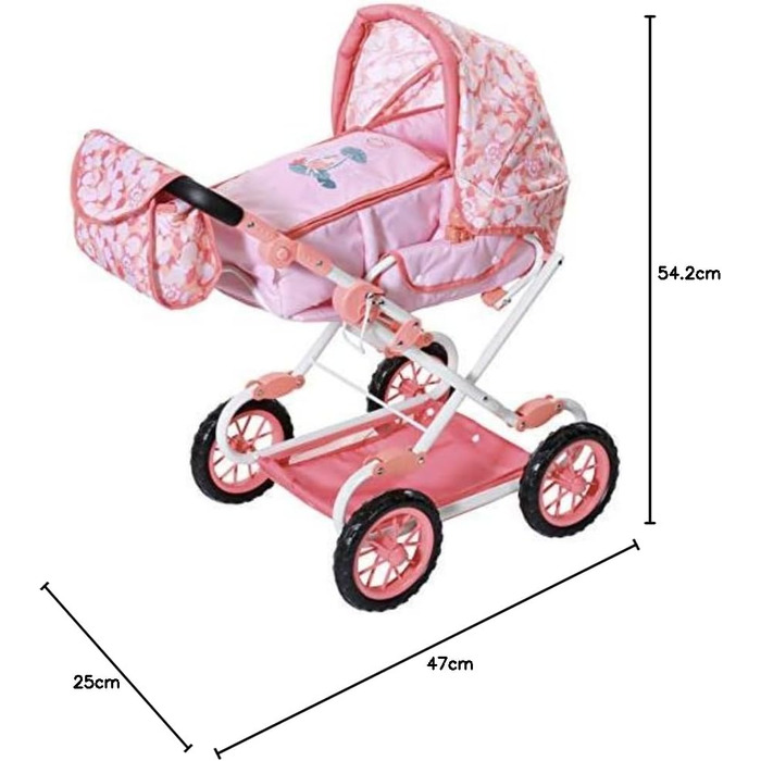 Коляска Baby Annabell Deluxe для ляльки 43 см - зручна для маленьких рученят, творча гра розвиває емпатію та соціальні навички, дл