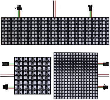 Цифровий гнучкий індивідуально адресований 5050 SMD панельний світильник WS2812 4X12 8X8 16X16 8X32 Світлодіодний модуль матричний екран DC5V (8X32 256 пікселів), 2812B RGB LED Pixel LED Matrix