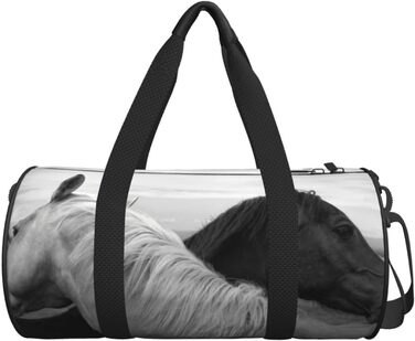 Спортивна дорожня сумка Білий кінь та Чорний кінь, унісекс, велика спортивна сумка-мішок