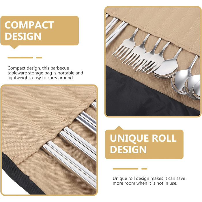 Набір столових приборів для кемпінгу CALLARON із сумкою, що згортається, легкий нейлоновий посуд для пікніка для походів, барбекю та використання на свіжому повітрі