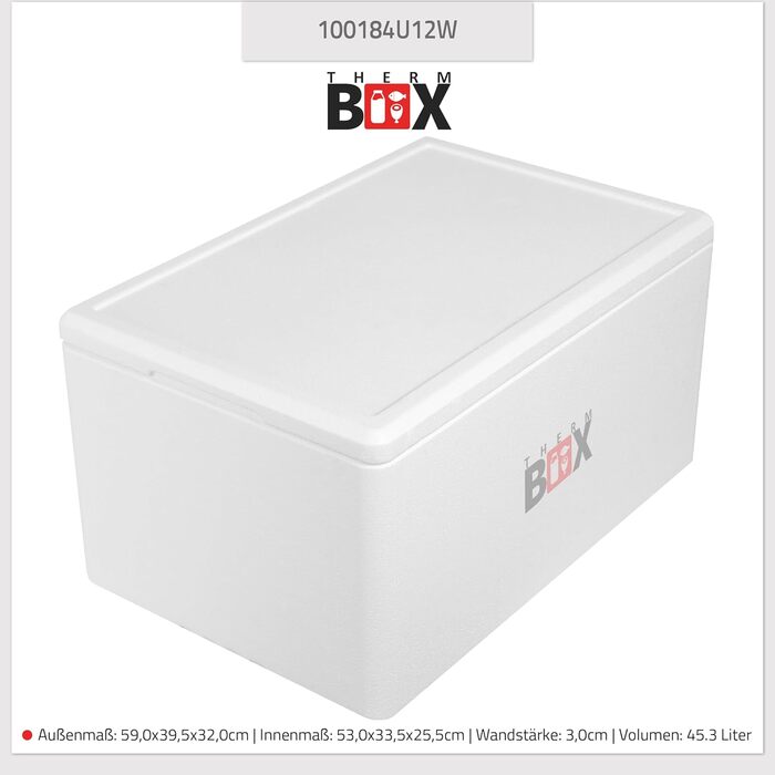 Набір пінопластових коробок THERM BOX 46 Вт та 12 Вт, товщина стінки 3 см, об&39єм 46,59 л та 12,24 л, ізольовані коробки, коробка-холодильник, коробка-грілка, багаторазові