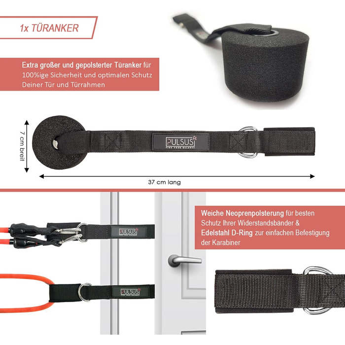 Набір фітнес-еспандерів еспандери для силових тренувань, допомоги при підтягуваннях та домашніх тренувань У комплекті додаток для відео вправ Еспандер з ручками, кріплення для дверей, ремінці для ніг та сумка