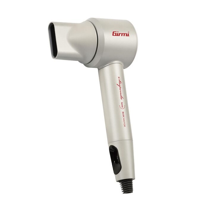 Безщітковий фен Girmi PH92, 1800 Вт, 2 швидкості, 5 температур, іонізація, сірий