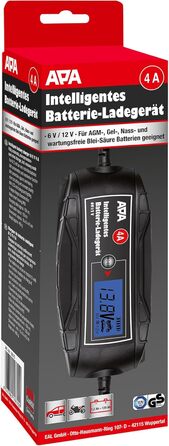 Інтелектуальний зарядний пристрій, 6/12 В, 4 А, Schwaz, стандарт 18 см, 16615