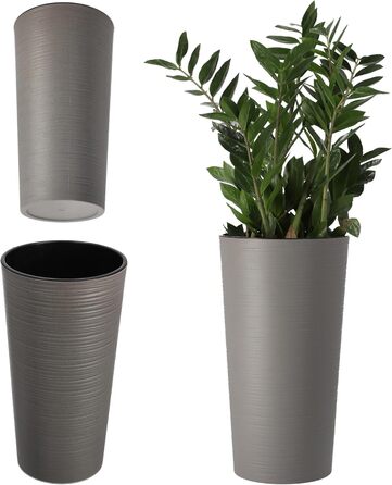 Квітковий горщик KADAX з дерев'яною стружкою, елегантне кашпо зі знімною вставкою, захист квіткового горщика для офісу, квітковий