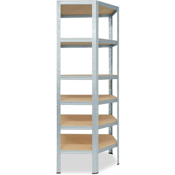 Кутова полиця 200x90x60 см Міцна оцинкована металева полиця настільна 6 полиць вантажопідйомністю 145 кг кожна / Кутова полиця Міцна кутова полиця / Вставна полиця