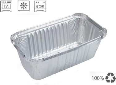 Алюмінієвих лотків, 1400 мл, одноразові лотки з кришками для транспортування, заморожування та приготування їжі, 100