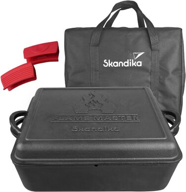 Голландська піч Flame Master Square 10.6 л квадратна, чавунна каструля для приготування їжі, коробка-форма, запечена, без ніжок, т