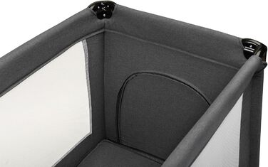 Базове ліжко CARETERO TUR - Ідеально підходить для дому та подорожей - Дорожній матрац - Зручна сумка - Для дітей від 1 місяця до 4 років - 9 кг - Дверцята на блискавці - 124x65x74 см - Графіт