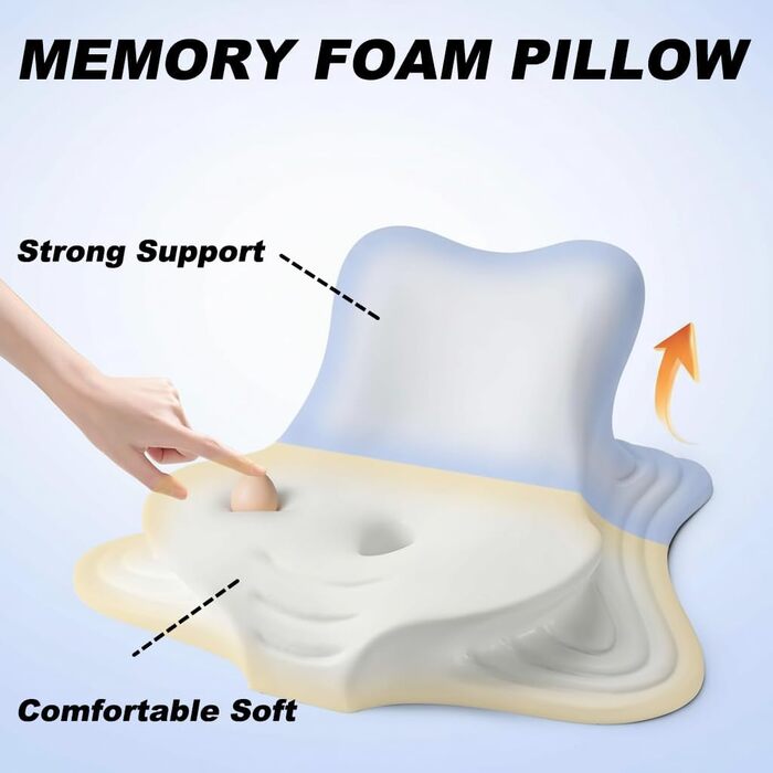 Подушка для шиї, подушка для голови, подушка для читання для ліжка та дивана, ергономічна клиноподібна подушка з піни з ефектом пам&39яті для підтримки спини та шиї, багатофункціональна клиноподібна подушка для сну на боці, спині та животі