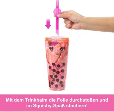 Лялька та аксесуари серії Barbie Pop Reveal Bubble Tea, модна лялька з ароматним манго-мочі з домашнім улюбленцем, 8 сюрпризів, вк
