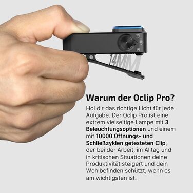 Міні-світлодіодний ліхтарик OLIGHT Oclip Pro з прожектором, сфокусованим світлом і червоним світлом, акумуляторний ліхтарик USB-C потужністю 500 лм, невелика проблискова лампа IPX6 для бігу, кемпінгу та екстрених ситуацій