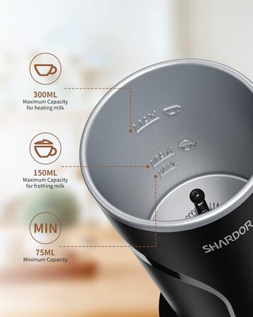 Піноутворювач для молока 4 в 1 електричний, магнітна головка для перемішування, гаряче молоко 300 мл, піна 150 мл, 500 Вт, для мак