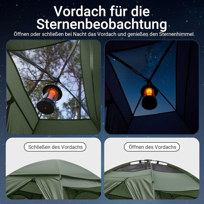 Розкладне ліжко SoBuy з тентом, 2 особи, 7-в-1 розкладний намет з повітряним насосом, мішок на колесах, спальний мішок, тент, водонепроникне кемпінгове ліжко, шезлонг для кемпінгу на відкритому повітрі, сімейний намет, зелений, 193x188x145 см, до 180 кг, 