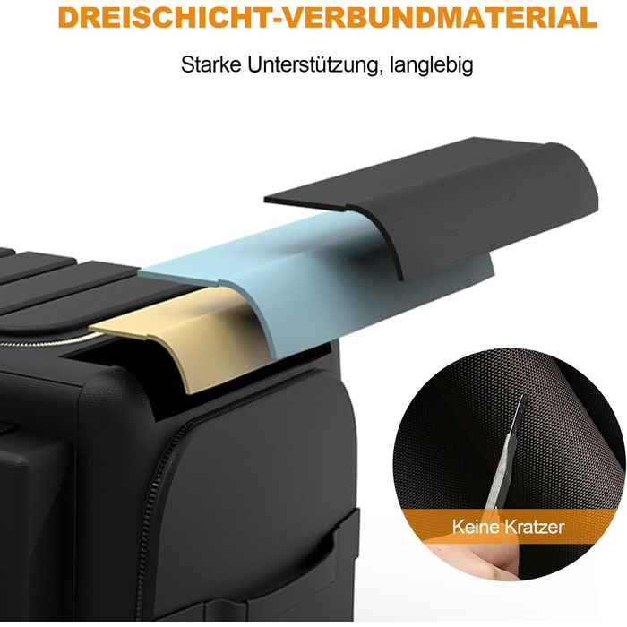 Органайзер для багажника ErgoCar, сумка для автомобіля з оксфорду, трьохсекційний, складаний, великої місткості, для авто/позашляховика/вантажівки (чорний, 70 л з бічними кишенями) Чорний 70л з бічними кишенями