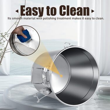 Герметичне відро з нержавіючої сталі з кришкою 6 л/12 л/21 л/33 л - Контейнер з нержавіючої сталі для зберігання на кухні, контейнер для зерна, контейнер для борошна із засувками для рису, борошна та зерна (38x38x36 см 33 л)