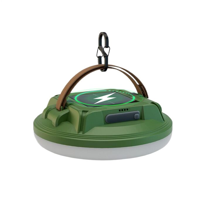 Ліхтар для кемпінгу Світлодіодний з індикатором заряду батареї, водонепроникний, для використання на вулиці, з гачком, для використання в приміщенні та на вулиці, для походів, походів з рюкзаком, нічного намету, для екстрених випадків, зелений