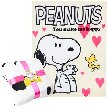 Флісова ковдра Peanuts Snoopy, тепла, 130x150 см, для дивана, кушетки, декору дитячої кімнати, спальні, подарунків для жінок, підлітків та дітей