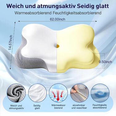 Подушка для шиї Fwoueot, подушка з піни з ефектом пам&39яті, підтримуюча подушка для шиї, подушка для сну на боці, спині та животі, біла