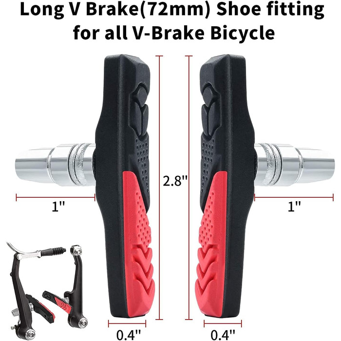 Комплект V-Brake гальм RUJOI (2 шт., 72 мм колодки)