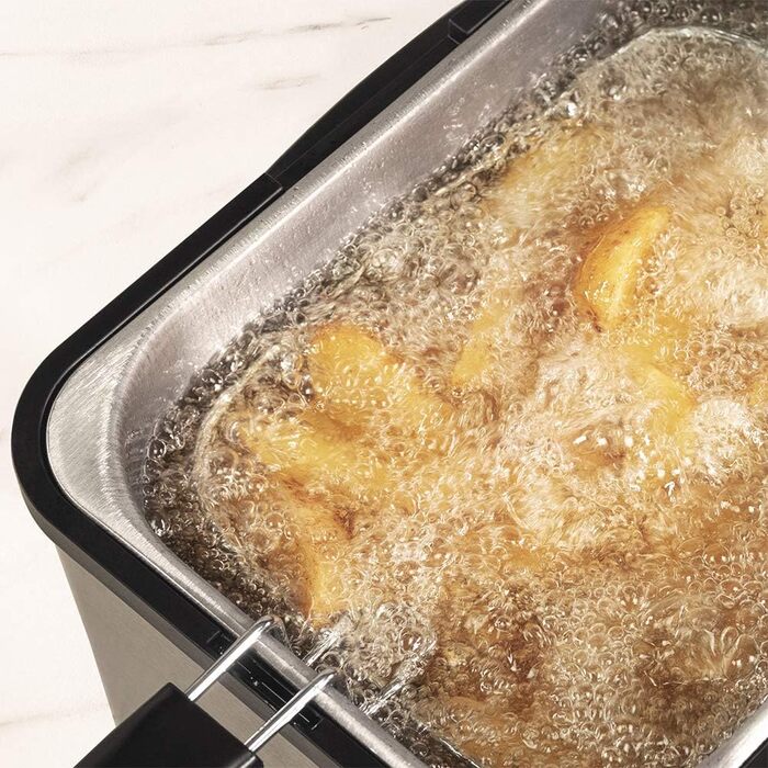 Електрична фритюрниця Cecotec CleanFry Infinity - ємність 1,5 л- 4 л, фільтр OilCleaner, температура до 190C, ванна підходить для посудомийних машин. (Повністю нержавіюча сталь, 3 літри) Повністю нержавіюча сталь 2400 Вт 3 л