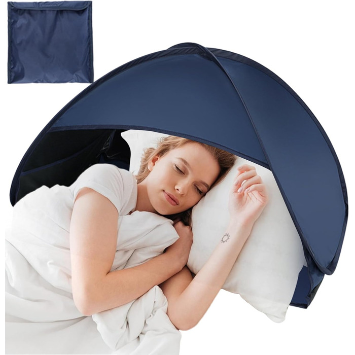 Намет для ноутбука, невеликий спальний намет, захисний щиток для обличчя, сонцезахисний тент, укриття для пікніків, засмаги, басейну, кемпінгу, пляжу, відпусток, риболовлі, походів, пікніків, темно-синій