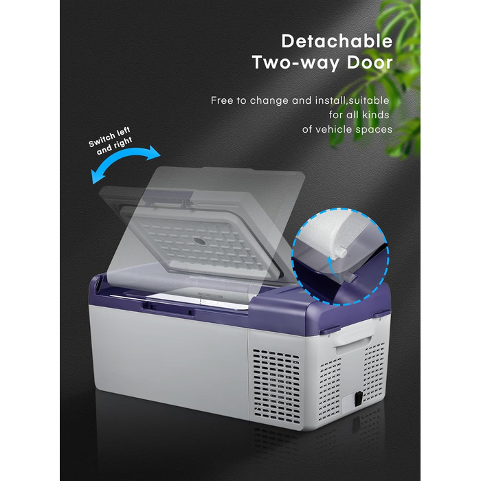 Компресорний холодильник FOHERE, автомобільний холодильник і морозильна камера 15 л, портативний міні-холодильник (20 20 ) з 12/24
