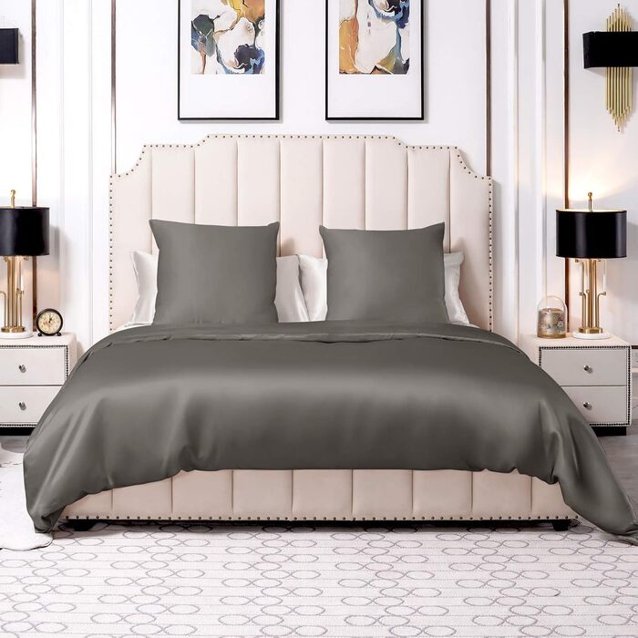 Комплект шовкової постільної білизни Momme 3 шт. и, підодіяльник 240 х 220 см і 2 наволочки 80 х 80 см, гіпоалергенний шовковий шо