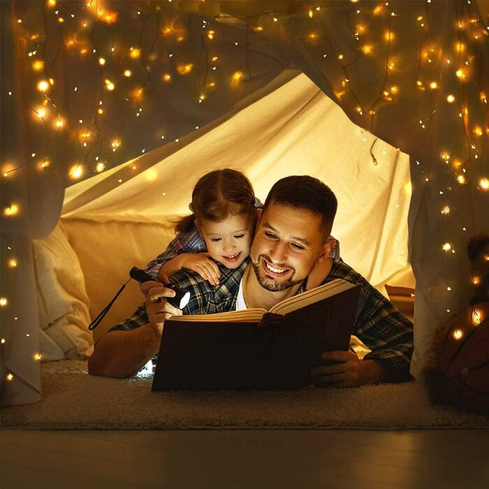 Дротяні мікро-гірлянди, 120 світлодіодних гірлянд водонепроникні з вимикачем, USB акумуляторні зоряні гірлянди зовнішні та внутріш