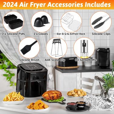 Аксесуари для фритюрниці 10 шт. - Аксесуари для фритюрниці Ninja Foodi AF400EU AF300EU 7.6L-9.5L та інші аксесуари для двозонної фритюрниці Ninja - стійки, силіконова форма, аксесуари для фритюрниці, масляний спрей тощо