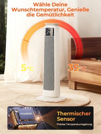 Енергозберігаючий вентилятор-обігрівач, керамічний вентилятор-обігрівач PTC потужністю 2000 Вт, тиха робота, режим ECO для низького енергоспоживання, пульт дистанційного керування, таймер, захист від перегріву та перекидання, електричний обігрівач для дом