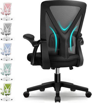 Офісне крісло Airchros,Стілець настільний,Крісло офісне ергономічне зі складними підлокітниками,Регульована поперекова опора,Повор