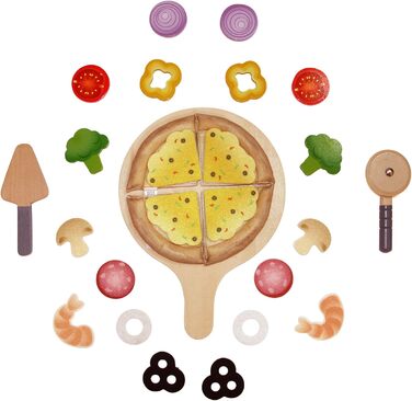 Ігровий набір Hape Pizza Set від Hape Kitchen з упаковкою для піци для ще більшого задоволення від гри